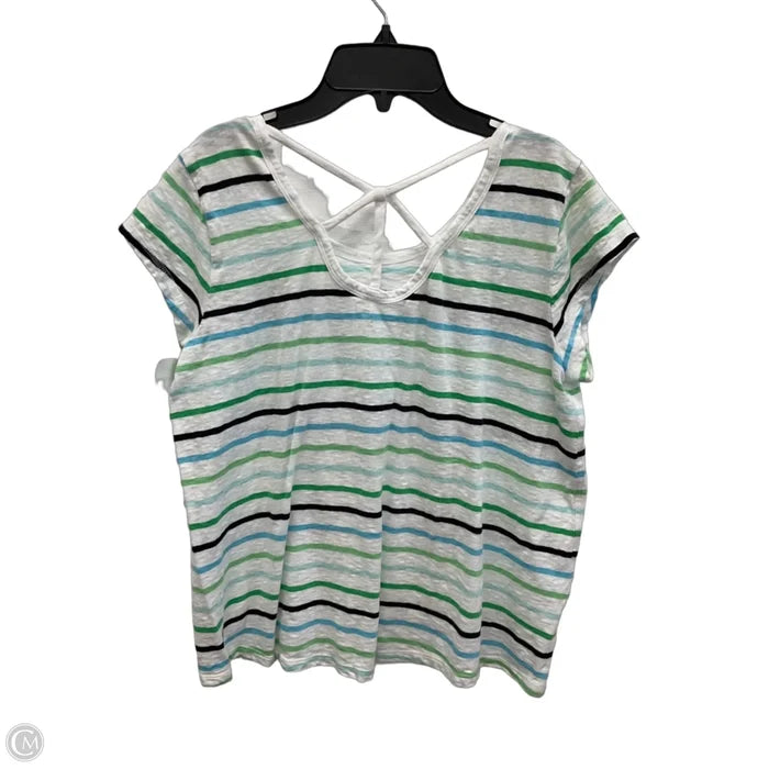 Athletic Top Short Sleeve By Talbots In Striped Pattern, Size: L