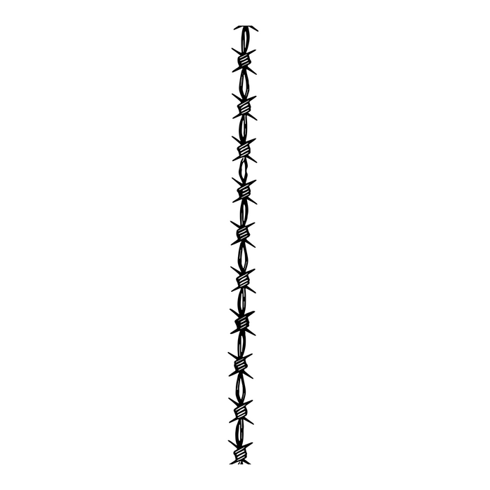Barbed wire design on a white background