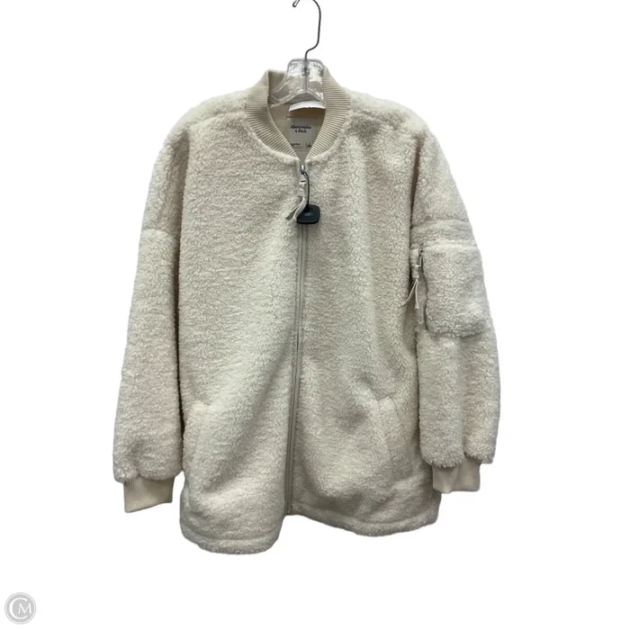 Coat Faux Fur & Sherpa By Abercrombie And Fitch In White, Size: L