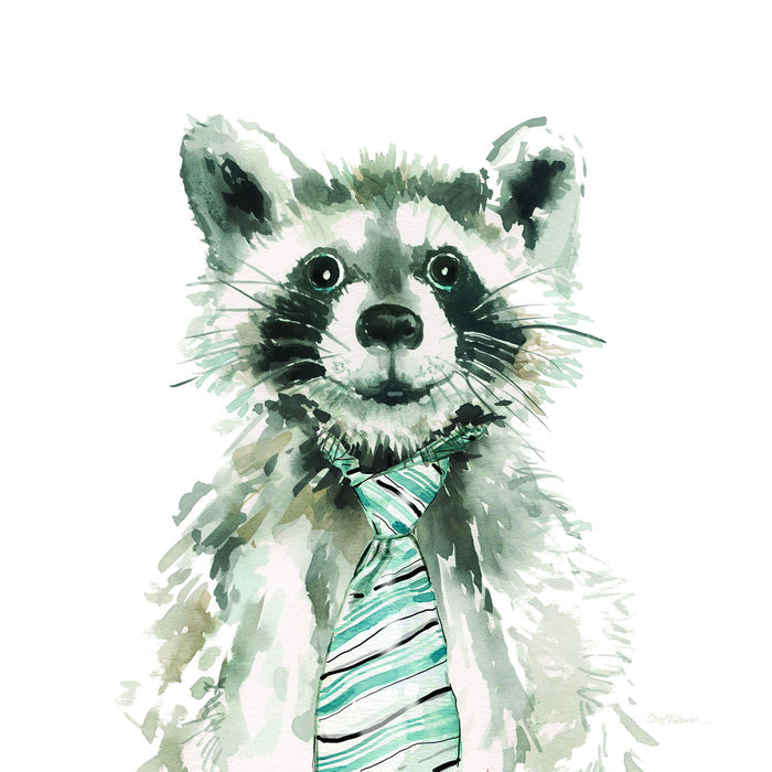 Gallery Wrapped Giclee On Canvas Funny Pet In Tie - Gray