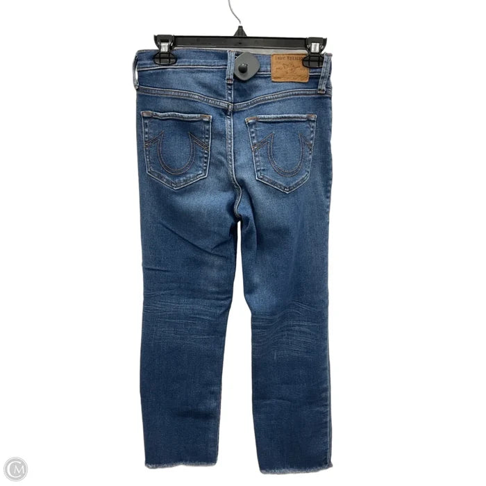Jeans Cropped By True Religion In Blue Denim, Size: 6
