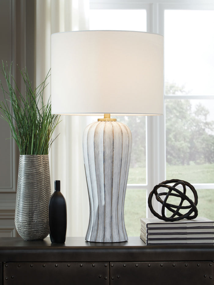 Lanwell - Poly Table Lamp - Antique Gray
