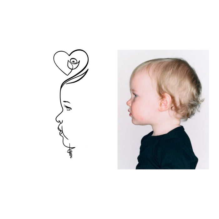 Line Art Face Custom Tattoo