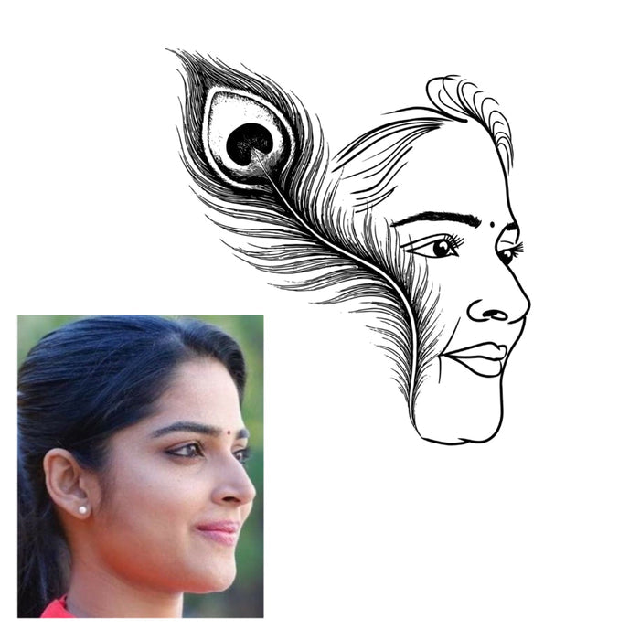Line Art Face Custom Tattoo