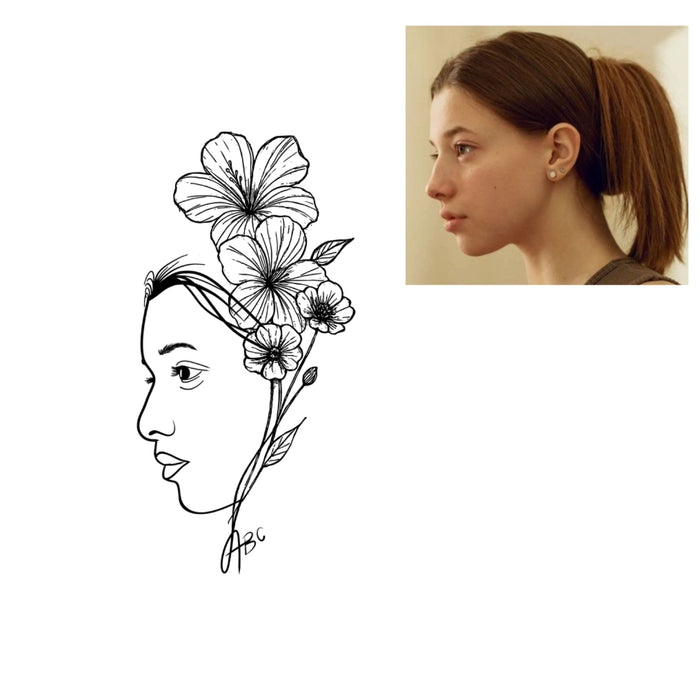 Line Art Face Custom Tattoo