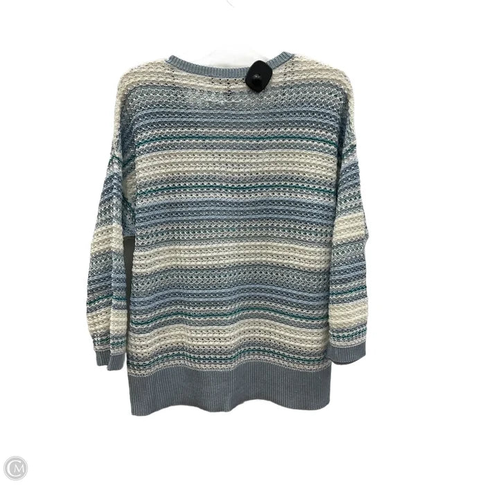 Top Long Sleeve By White House Black Market In Blue & White, Size: L