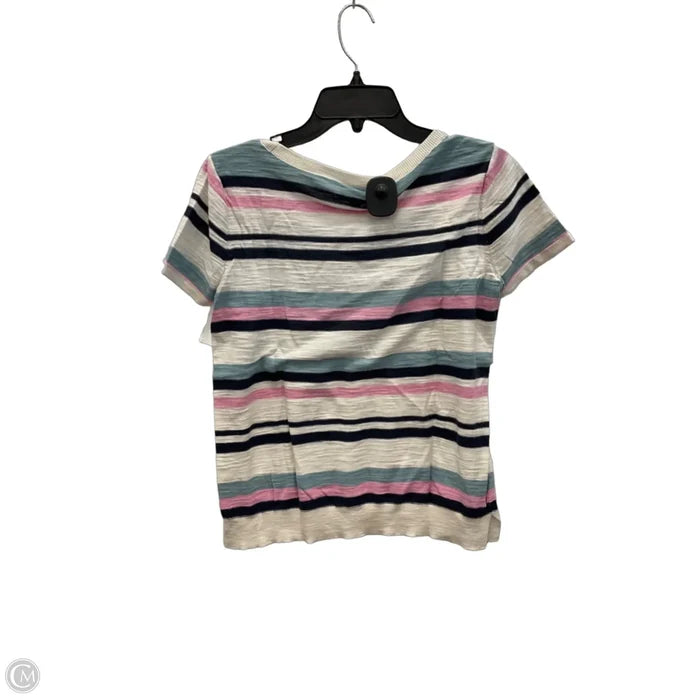 Top Short Sleeve By Loft In Striped Pattern, Size: S