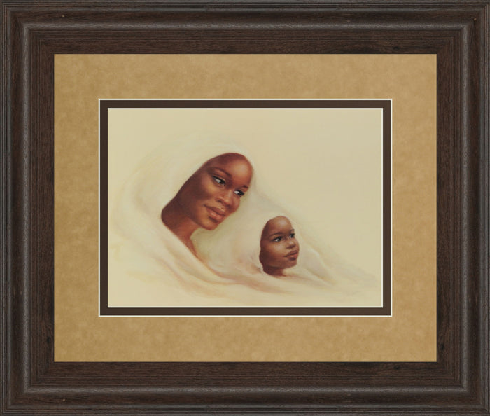 Two Generations - Framed Print Wall Art - Beige